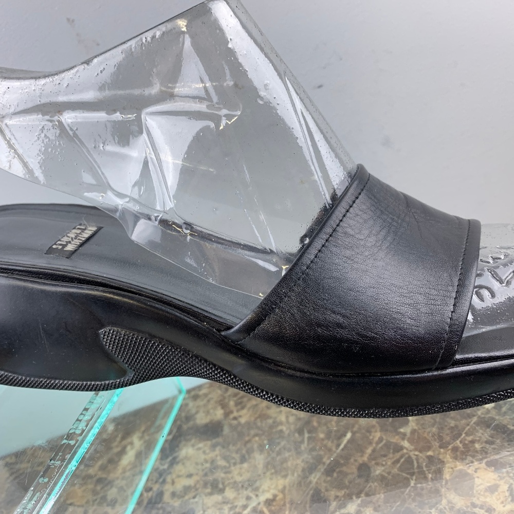 Stuart Weitzman Black Leather Clogs Sandals 8.5